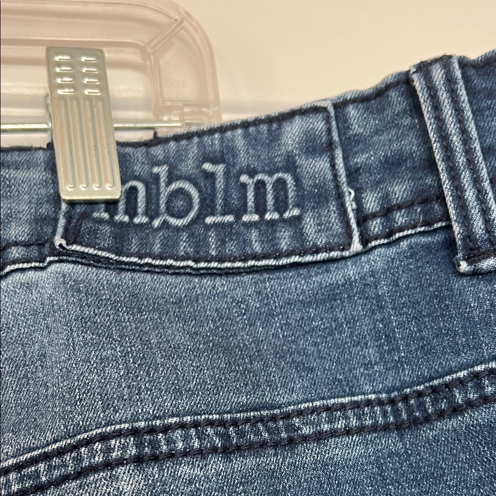 Women's Dark Blue Patchwork Distressed Jeans - Picture 7 of 8